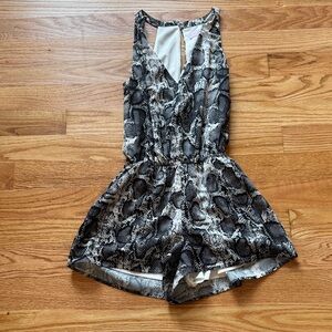 Pink Lily Snakeskin Print Romper